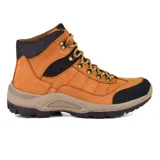 Bota de trekking Hi-Tec Tracee color marrón con detalles en negro, de caña media y cordones frontales. Suela de goma con buen agarre. Ideal para actividades al aire libre.