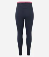 Legging deportiva de tiro alto color gris oscuro, con cintura elástica en contraste color rosa. Confeccionada en tejido de microfibra elástica, con ajuste ceñido al cuerpo y largo hasta el tobillo.