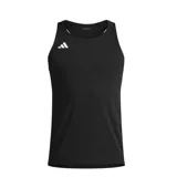 Musculosa deportiva negra con logo Adidas Adizero estampado en blanco en el pecho.