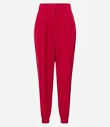 Pantalón jogger Blue Steel de crepé color morado, con pliegues en la cintura, bolsillos laterales y puños elásticos en los tobillos.