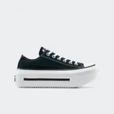Zapatillas urbanas Converse All Star Lift Double Stack, color negro con plataforma blanca.