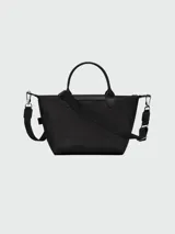 Bolso de mano y bandolera Longchamp modelo Le Pliage Energy S, color negro. Presenta un diseño estructurado con cierre de solapa frontal con botón a presión, doble asa corta y correa larga ajustable y extraíble.