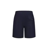 Short de baño negro con cordón ajustable en la cintura y logo de la marca en la pierna izquierda.
