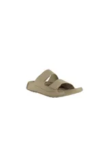 Sandalias Ecco Cozmo color beige con doble tira con velcro.