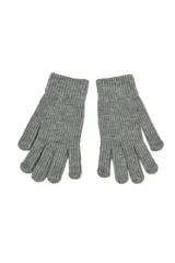 Guantes de punto acanalado en color gris oscuro, con puño elástico para un ajuste cómodo.
