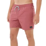 Short de baño Rip Curl Daily color rojo con cintura elástica y cordón ajustable.