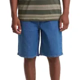 Bermuda vaquera Volcom modelo ABG Billow Denim de 22 pulgadas, en color azul clásico, con corte holgado, tiro bajo y pernera larga.