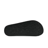 Ojotas negras New Balance con logo en la tira superior.