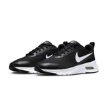 Championes urbanos Nike Air Max Nuaxis negros con detalles en blanco. Capellada de malla, amortiguación Max Air y suela de goma. Inspirados en los Air Max 270.