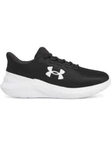 Championes de running Under Armour modelo Phade RN 3, color negro con entresuela blanca. Presentan una parte superior de malla transpirable con el logo de la marca en el lateral y suela de goma con amortiguación EVA.