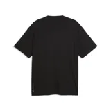 Remera Puma Sport Relax de manga corta y cuello redondo, color negro, con pequeño logo circular estampado en el centro del pecho.