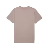 Remera de entrenamiento Puma de cuello redondo y manga corta, con logo de la marca estampado en el centro del pecho. Presenta un acabado jaspeado en tono rosa viejo.