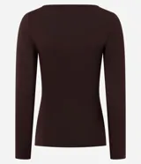 Blusa de manga larga confeccionada en poliamida y elastano, con ajuste regular y escote canoa. Diseño liso y minimalista.