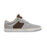 Championes Etnies Barge LS grises con detalles en marrón y suela blanca.