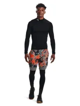 Remera de compresión Under Armour ColdGear Armour para hombre, de manga larga y cuello alto, color negro con logo blanco en el cuello.