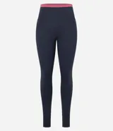 Legging deportiva de tiro alto color gris oscuro, con cintura elástica en contraste color rosa. Confeccionada en tejido de microfibra elástica, con ajuste ceñido al cuerpo y largo hasta el tobillo.