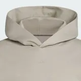 Hoodie de básquet con capucha Adidas de corte holgado y diseño liso, color gris, con puños y dobladillo acanalados. Incorpora el logo pequeño de la marca bordado en el pecho.
