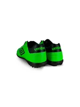 Championes Umbro modelo Touch TF para hombre, color negro, con capellada de PU texturizada y logo Umbro brillante en el lateral. Suela de caucho con tapones bajos para césped artificial o fútbol 5.