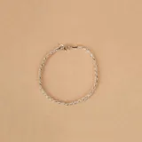 Pulsera de plata 925 con tejido tipo cordón soga.