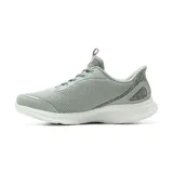 Championes deportivos Skechers Slip-Ins Radiant Path, color gris con detalles en celeste y suela blanca, con diseño sin cordones tradicionales y tecnología Air-Cooled Memory Foam.