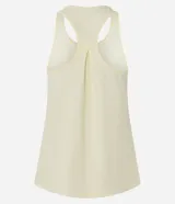 Musculosa deportiva Get Over de microfibra color blanco, con diseño estilo nadador, escote U y textura perforada.
