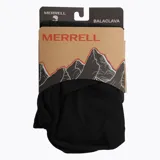 Pasamontañas negro de la marca Merrell, diseñado para actividades al aire libre. Confeccionado en tejido elástico y transpirable, ofrece protección contra el viento y el frío con un ajuste ergonómico.