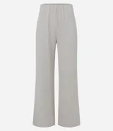Pantalón de ribana color gris melange, de corte recto y cintura elástica, con diseño cómodo y versátil.