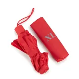 Paraguas manual color rojo con logo XL en blanco.