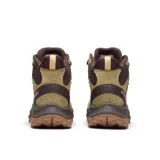 Bota de senderismo Merrell modelo Speed Strike 2 Ltr, de diseño deportivo y caña media. Confeccionada en cuero y ante impermeable en tono verde oliva, con detalles en marrón oscuro. Cuenta con suela de goma adherente y entresuela de espuma EVA para mayor estabilidad.