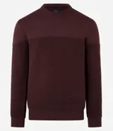 Sueter de punto de la marca Marfinno para hombre, en color marrón, con cuello redondo y diseño con textura acanalada en la parte inferior y las mangas.