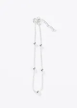 Pulsera de plata 925 hipoalergénica, tipo groumet, con esferas de 3mm espaciadas a lo largo de la cadena.