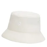 Gorro tipo bucket de la marca Converse, color blanco, con diseño de tejido en espiga y logo bordado en el frente.