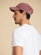 Gorro tipo visera de algodón color gris, con logo bordado en el frente.