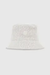 Gorro bucket con estampado animal print en tonos grises y blancos, con logo bordado en el frente.