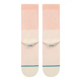 Medias Stance Icon Pop Crew color salmón con rayas verticales en naranja y logo bordado en el tobillo.