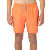 Short de baño naranja con cintura elástica y cordón ajustable.