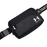 Riñonera Under Armour Loudon negra con logo blanco estampado en el frente y correa ajustable con el nombre de la marca.