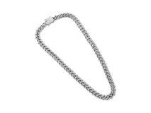 Cadena de eslabones tipo cubana fabricada en acero, con cierre de seguridad.