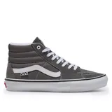 Championes de caña alta Vans Skate Sk8-Hi, color gris con detalles en blanco.