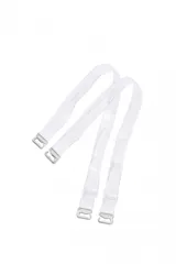 Breteles de silicona transparente con ganchos metálicos plateados y ajustadores de longitud.