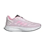 Championes de running adidas Duramo SL 2.0, color rosa con detalles en blanco y negro. Presentan el diseño clásico de las tres tiras laterales, suela con tecnología Lightmotion para mayor amortiguación y cierre con cordones.