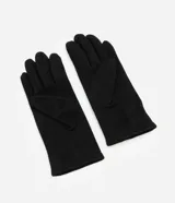 Guantes femeninos de diseño liso, confeccionados en poliéster con acabado tipo gamuza, sin puño y de corte clásico.