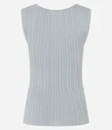 Blusa Cortelle sin mangas de tejido de punto acanalado negro con efecto metalizado, tirantes anchos y escote cuadrado.