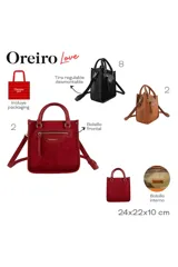 Cartera de mano Las Oreiro en color negro, con textura tipo gamuza, cierre frontal con bolsillo y correa ajustable extraíble.