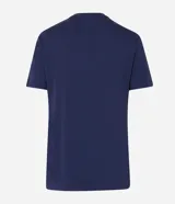 Blusa básica de manga corta con cuello en V, confeccionada en tejido de viscosa con elastano. Presenta un diseño liso y corte ajustado.