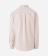 Camisa de hombre de corte regular confeccionada en terciopelo de algodón, con cuello clásico, cierre frontal de botones y dos bolsillos con solapa en el pecho.