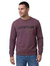 Buzo de cuello redondo y manga larga color violeta con el logotipo de la marca estampado en el pecho en color negro. Presenta puños, cuello y bajo de punto elástico, y un pequeño detalle bordado en la manga izquierda.