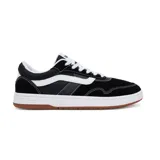 Championes Vans Cruze 3.0 de diseño urbano, color negro con detalles en blanco y suela de goma color miel. Confeccionados con capellada de gamuza, cordones blancos y la clásica franja lateral Sidestripe.