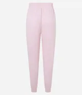 Pantalón de pijama rosa con cintura elástica y lazo decorativo.