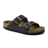 Sandalia Birkenstock modelo Arizona con doble tira ajustable, fabricada en cuero con plantilla de corcho y suela de goma.